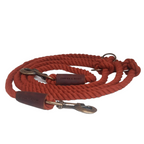 Cooper & Quint verstellbare Hundeleine - Twisted Cotton - Rostrot
