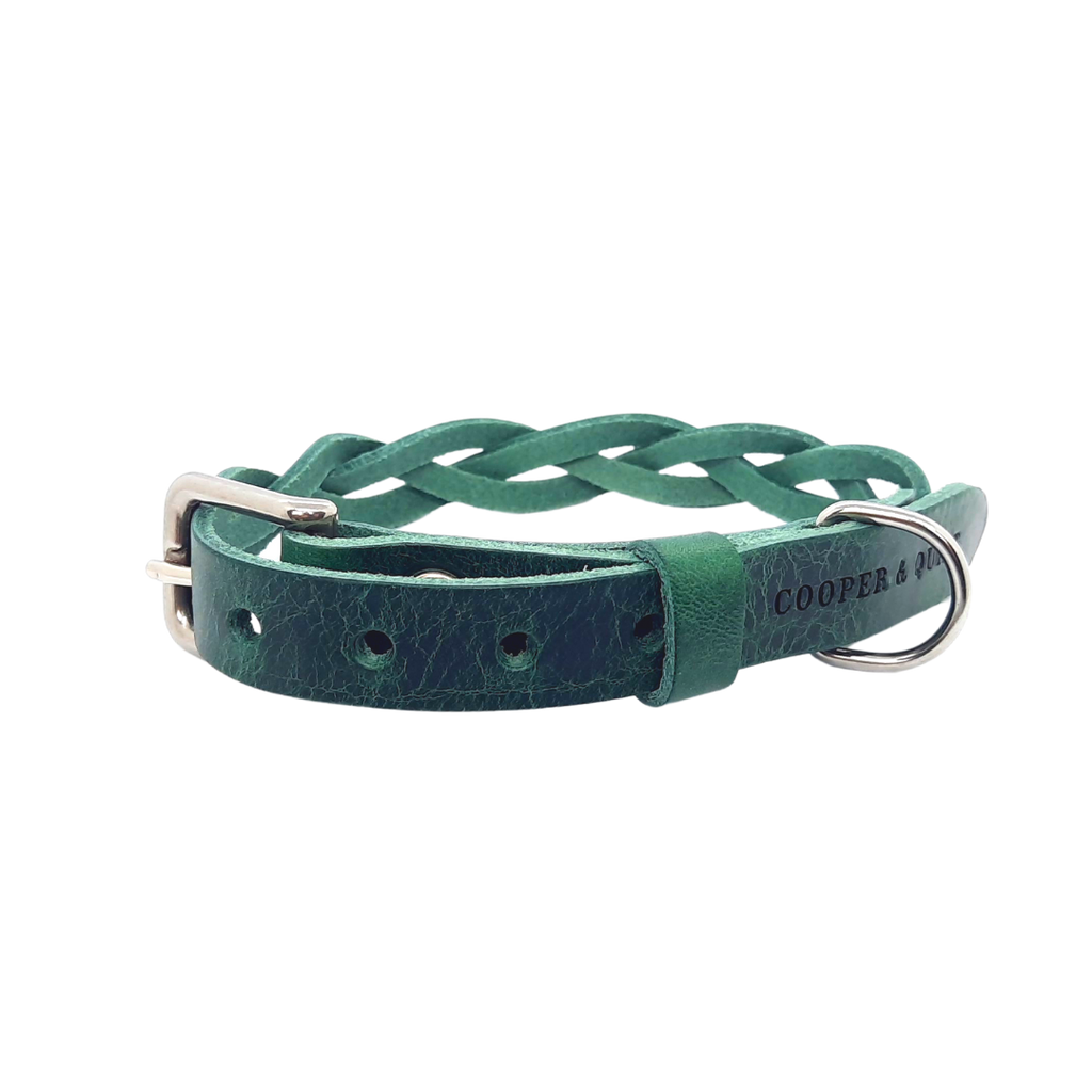 Cooper & Quint Twisted Braided Dog Collar – Green