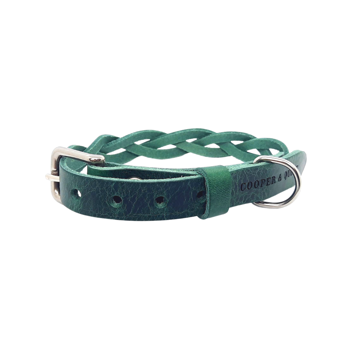 Cooper & Quint Geflochtenes Hundehalsband – Grün
