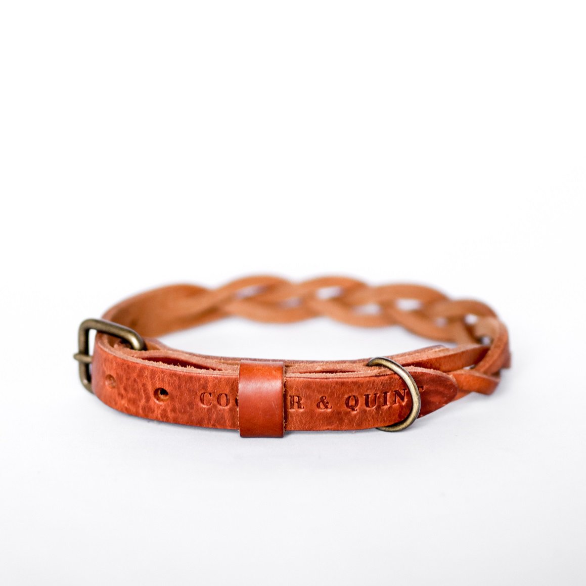 Cooper & Quint Gedrehte Geflochtene Hundehalskette – Camel
