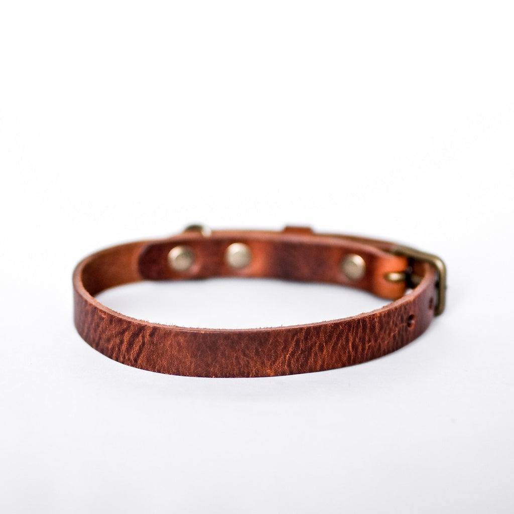 Cooper & Quint No Fuss Lederhalsband – Braun