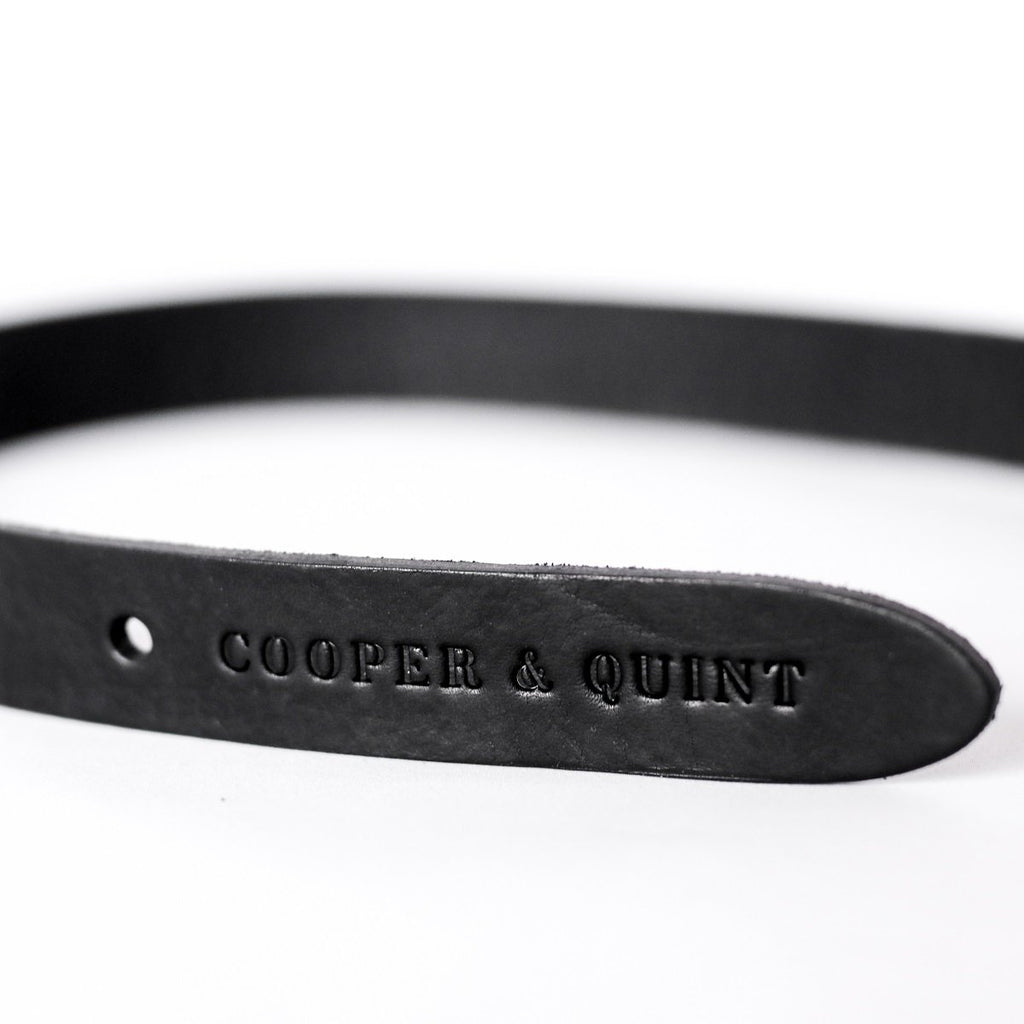 Cooper & Quint No Fuss Leather Dog Collar – Black