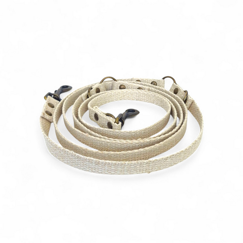 Cooper & Quint Simply Hemp Verstellbare Hundeleine in Muschelweiß