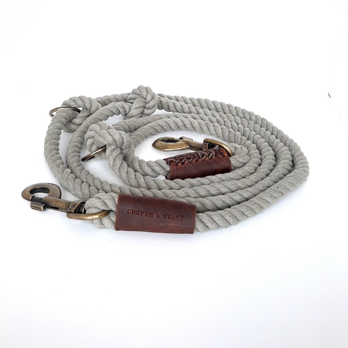 Cooper & Quint Twisted Cotton Verstellbare Hundeleine in Olivgrün
