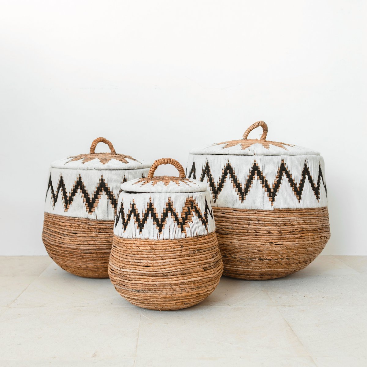 PALEM – Handmade laundry basket, storage basket with lid