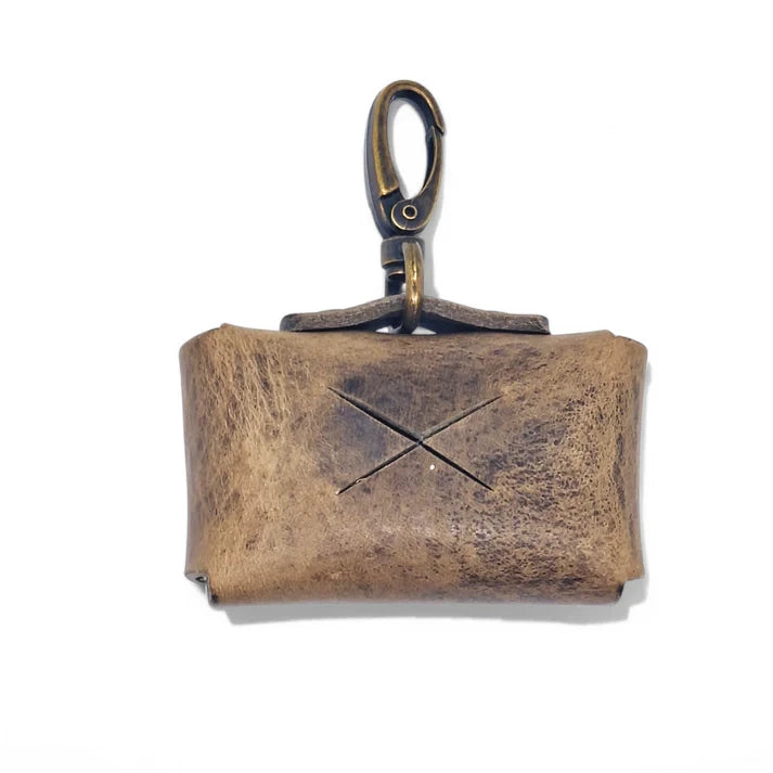 Cooper & Quint Hundekotbeutelhalter – gegerbtes Leder – Stone