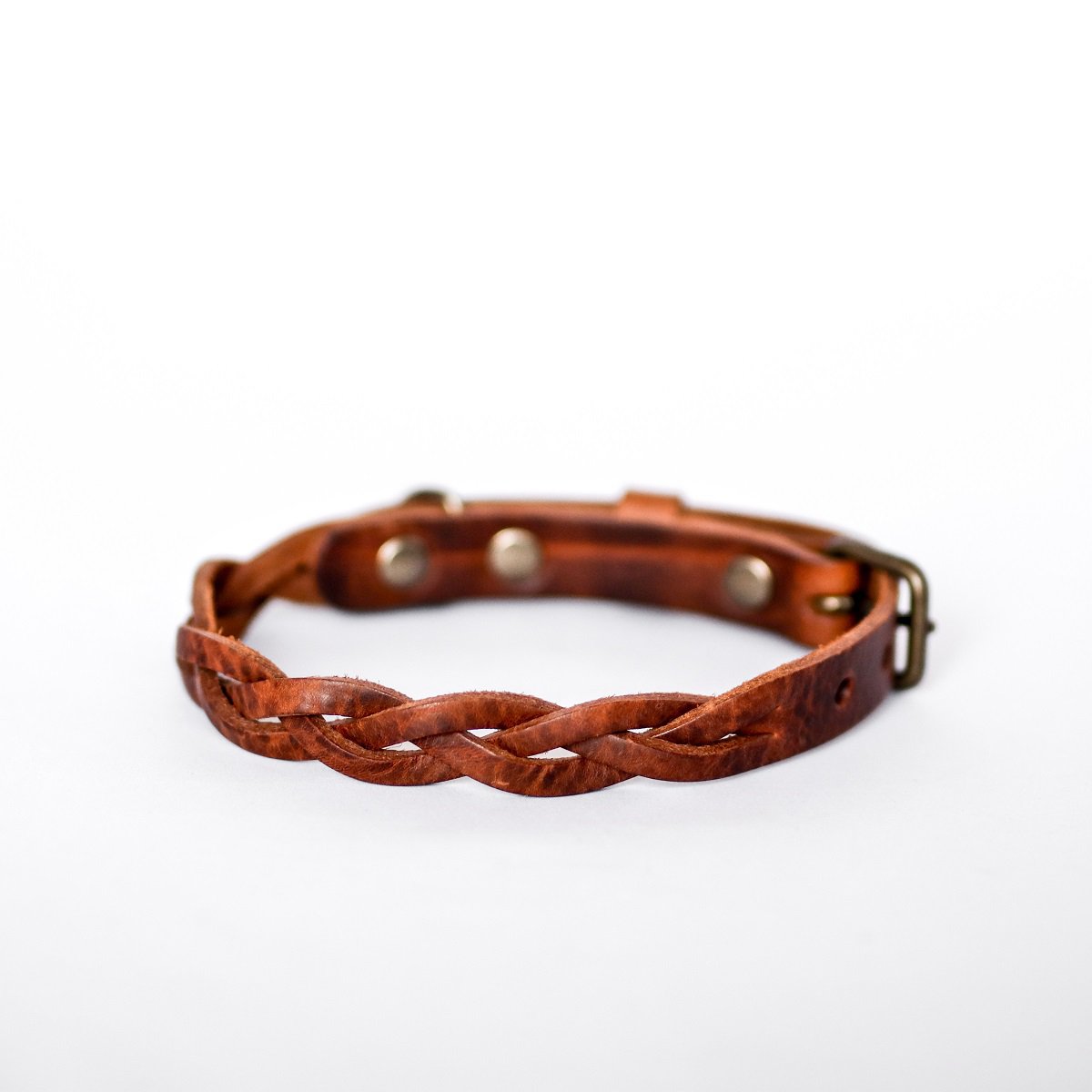 Cooper & Quint Geflochtenes Hundehalsband – Braun