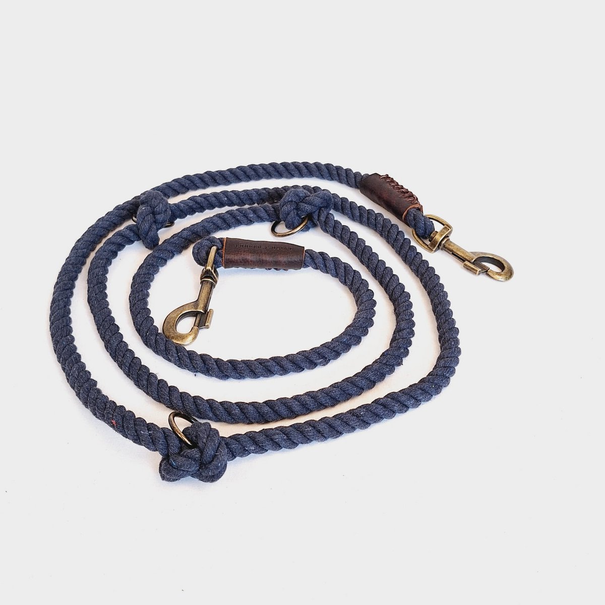 Cooper & Quint Twisted Cotton Verstellbare Hundeleine – Mitternachtsblau