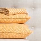 LANTARA Oslo Yellow Saffron saffraangele plaid van wol en katoen