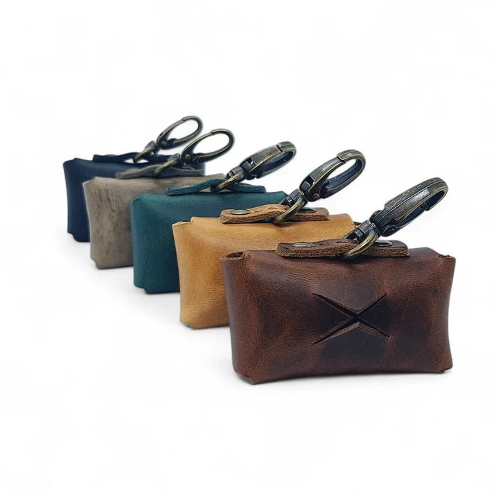 Cooper & Quint Hundekotbeutelhalter – gegerbtes Leder – Stone