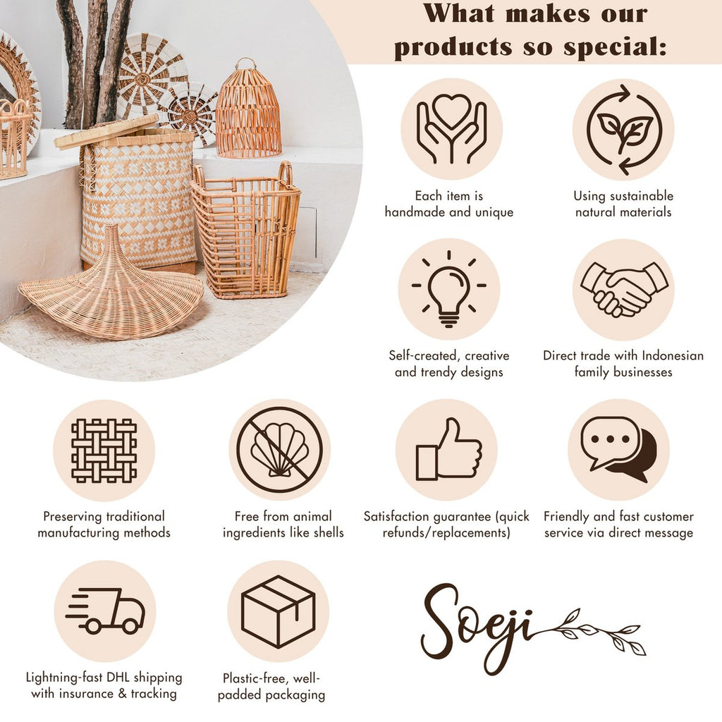 BAYU – Handgemachter Rattan-Beistelltisch