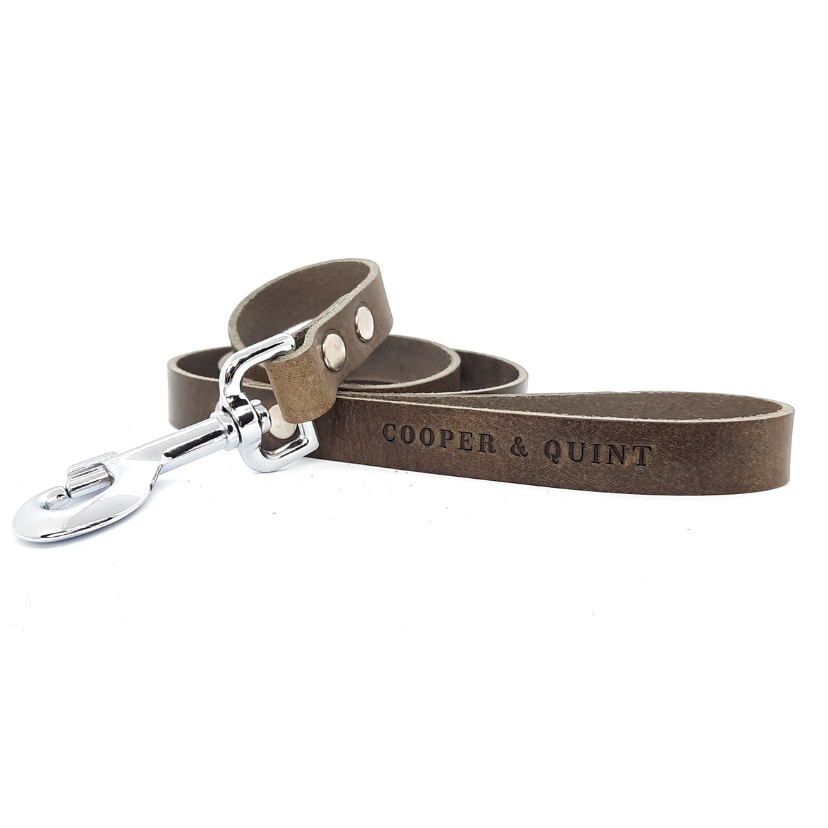 Cooper & Quint No Fuss Leder-Hundeleine – Stone