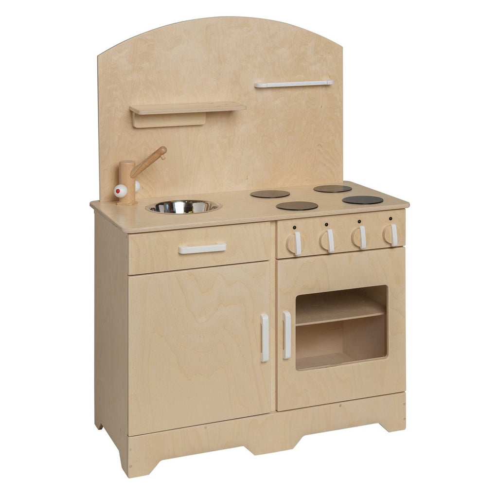 Van Dijk Toys Wooden Kitchen – Natural with White, Daycare Quality