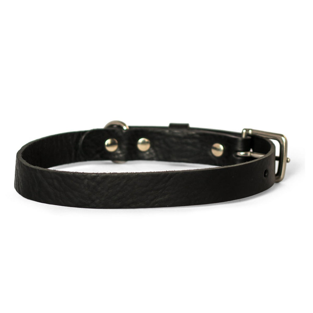 Cooper & Quint No Fuss Leather Dog Collar – Black