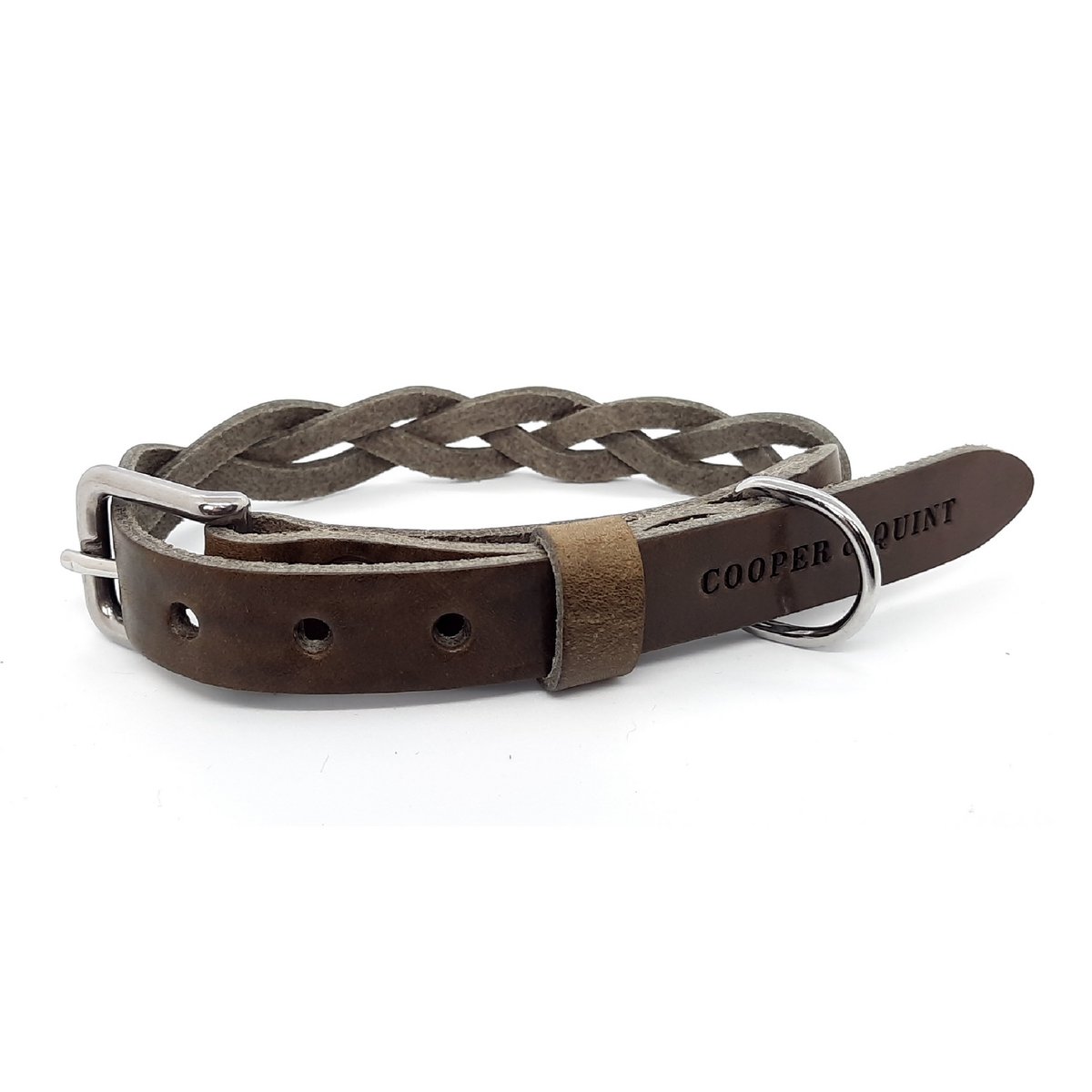 Cooper & Quint Gedrehte Geflochtene Hundehalsband – Stone