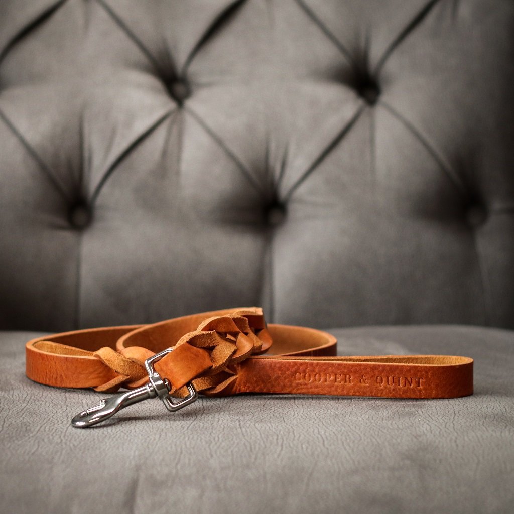 Cooper & Quint Twisted Braided Dog Leash - Camel