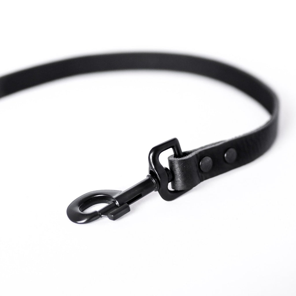 Cooper & Quint No Fuss Leren Hondenriem – Zwart