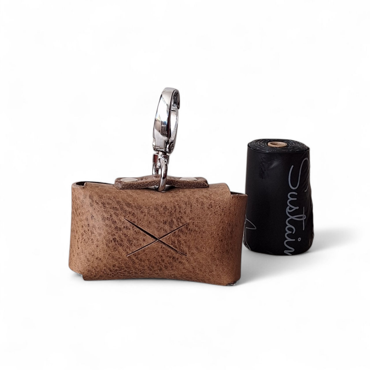 Cooper & Quint Hundekotbeutelhalter – gegerbtes Leder – Stone