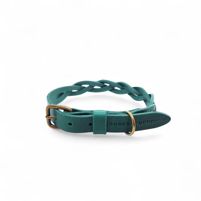 Cooper & Quint Geflochtenes Hundehalsband – Grün