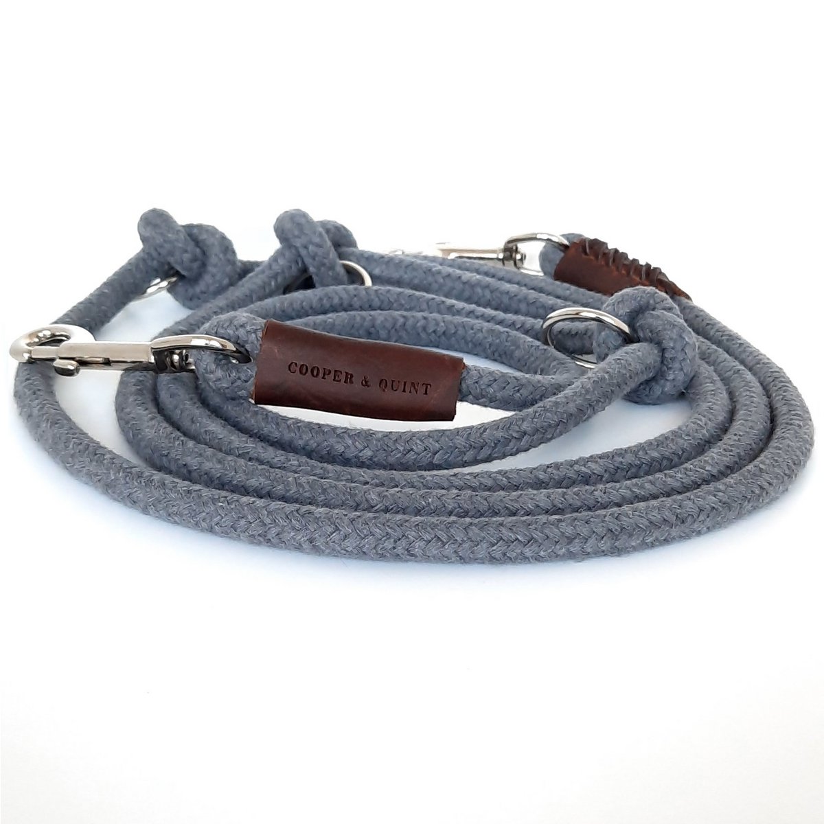 Cooper & Quint Just Cotton Verstellbare Hundeleine – Grau