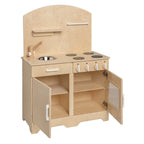 Van Dijk Toys Wooden Kitchen – Natural with White, Daycare Quality
