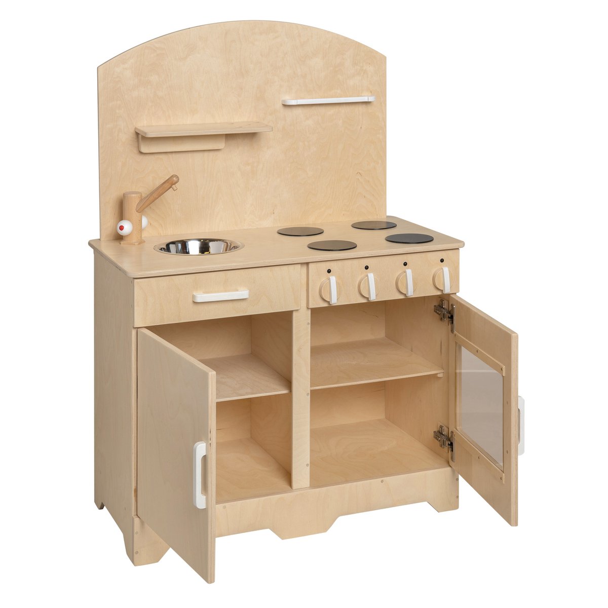Van Dijk Toys Wooden Kitchen – Natural with White, Daycare Quality