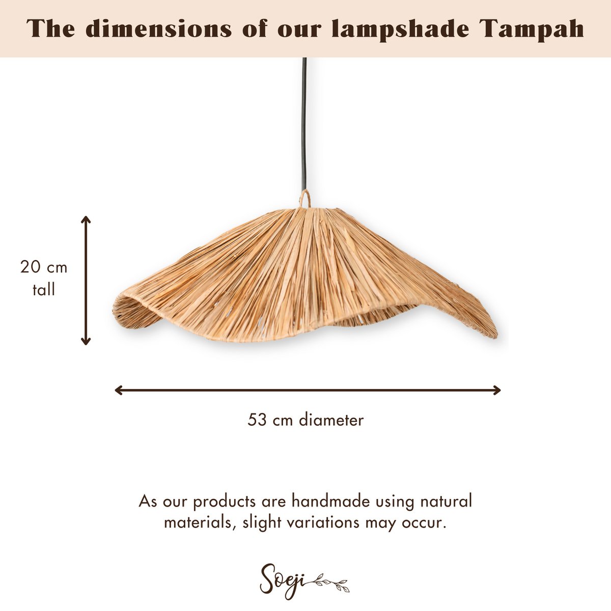 TAMPAH – Handgefertigter Raffia-Lampenschirm