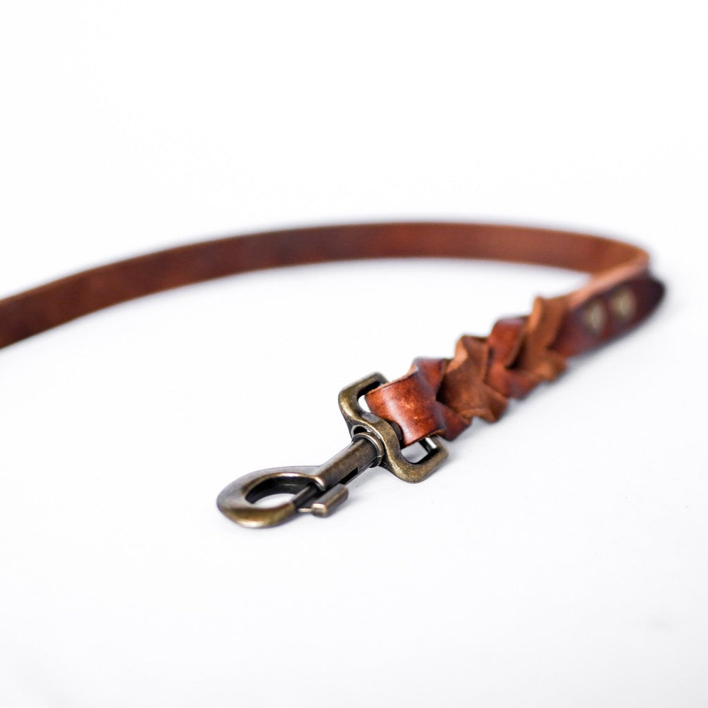 Cooper & Quint Twisted Braided Dog Leash – Brown