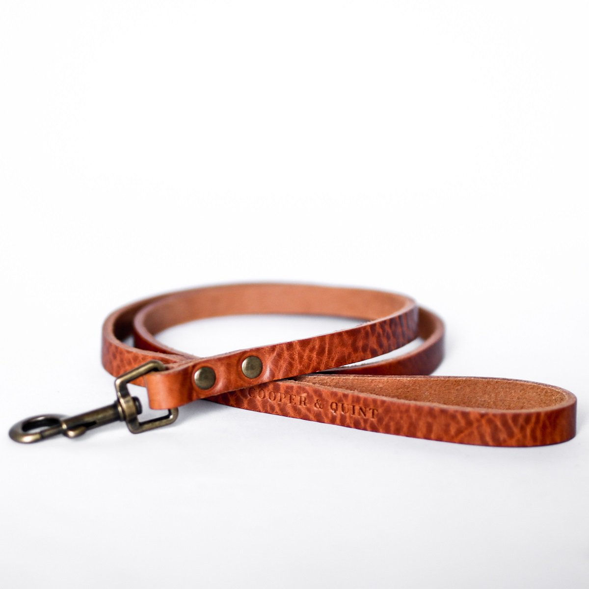 Cooper & Quint No Fuss Leren Hondenriem – Camel
