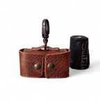 Cooper & Quint poop bag holder - tanned leather - Brown