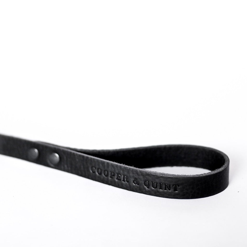 Cooper & Quint No Fuss Leren Hondenriem – Zwart