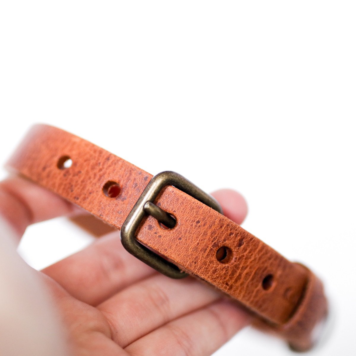Cooper & Quint „No Fuss“ Lederhalsband für Hunde – Camel