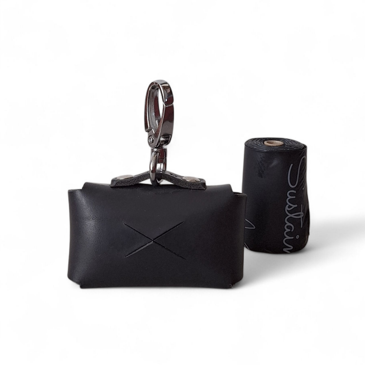 Cooper & Quint poop bag dispenser - tanned leather – Black