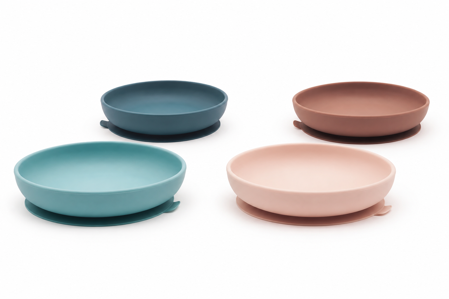 Set van twee EKOBO siliconen zuigborden met hoge rand voor baby's en peuters
