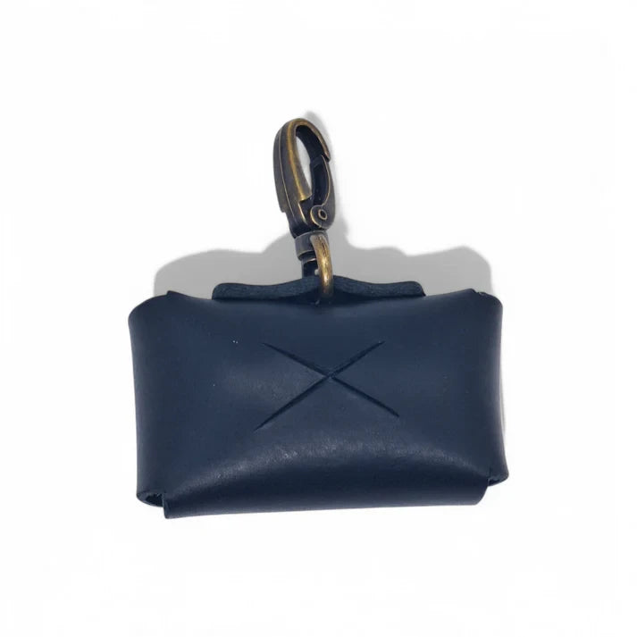 Cooper & Quint Kotbeutelspender - gegerbtes Leder – Schwarz