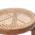CARAMIN – Handmade stool from rainbow wood & rattan