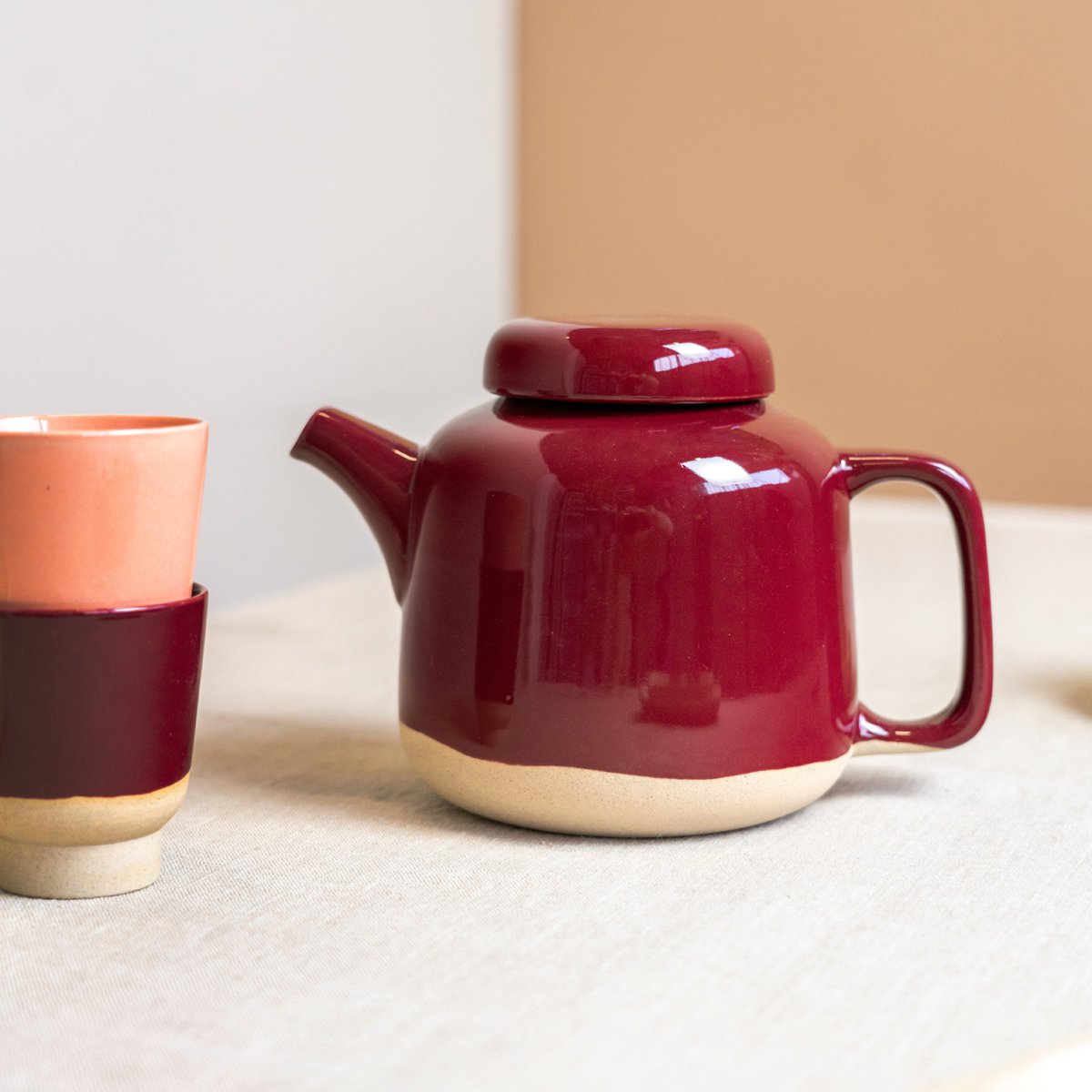 Kinta Rutunda Bes handgemaakte keramieken theepot van zandklei 1250 ml