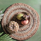 Soeji Mataram ronde placemats van zeegras en bananenvezel, set van 2 en 38 cm